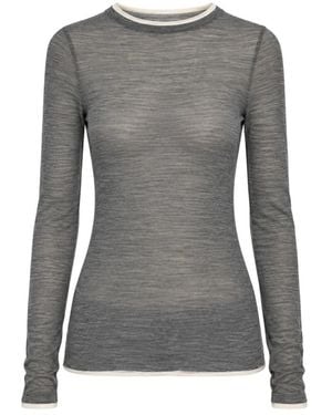 Semicouture Truien & Vesten ,Grijs ,Ronde Hals Gebreid