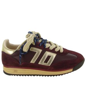 Back70 Schoenen ,Rood ,Suède Jogger Sneakers - Bruin