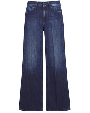 Dondup Jeans ,Blauw ,Denim Amber Wijde Jeans