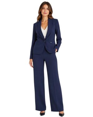 Please Broeken ,Blauw ,Polyester High-Waist Palazzo Broek