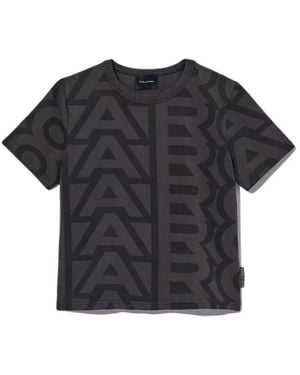 Marc Jacobs Tops ,Bruin ,Katoen Monogram Baby T-Shirt - Zwart