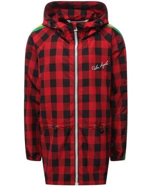 Palm Angels Gestreifte Windbreaker Jacke - Rot