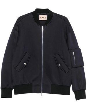 Plan C Jassen ,Blauw ,Bomberjack Met Rits - Zwart
