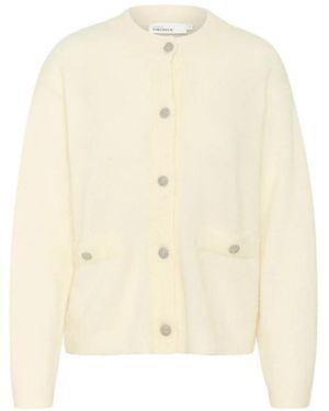 Karen By Simonsen Zachte Gebreide Vest Met Knoopsluiting - Naturel