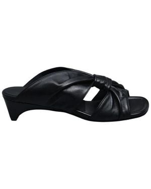 Poeve Heeled Mules - Negro
