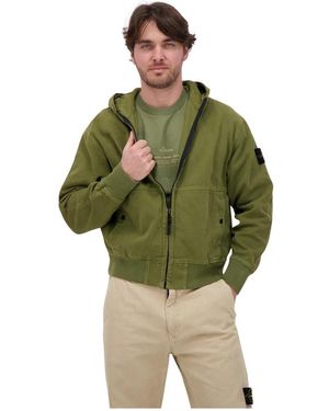 Stone Island Jassen ,Groen ,Katoen Sweat Hoodie