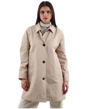 Marella Single-Breasted Coats - Naturel