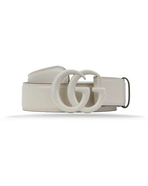 Gucci Herrenledergürtel Mit Logoschnalle - Grau