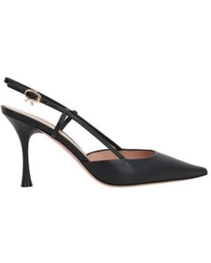 Gianvito Rossi Schwarze Leder Slingback Mit Stiletto-Absatz