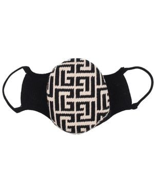 Balmain Baumwoll-Gesichtsmaske - Schwarz