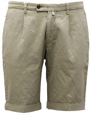 BRIGLIA Grüne Baumwoll-Bermuda-Shorts Hergestellt - Natur