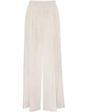 Brunello Cucinelli Wide Trousers - Blanco