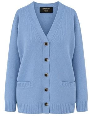 Gran Sasso Truien & Vesten ,Blauw ,Wol Vintage Merinos Cardigan