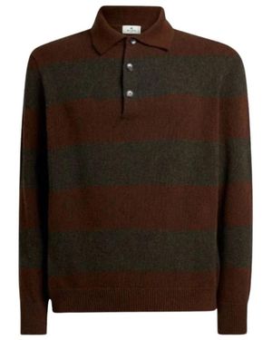 Etro Gestricktes Woll-Polohemd - Braun