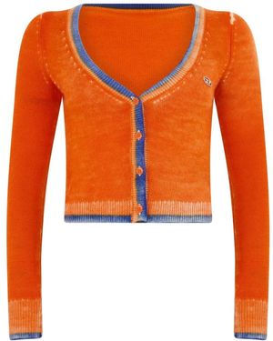 DIESEL Oranje Kort Vest Met Boorden En Details