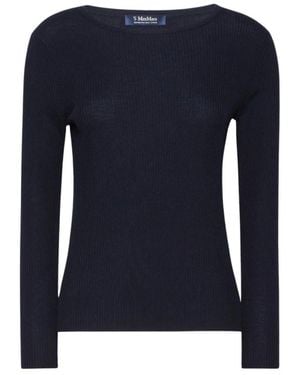 Max Mara Gerippter Wollpullover - Blau