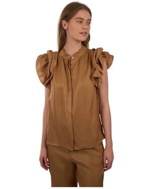Aaiko Overhemden ,Bruin ,Polyester Straight Top