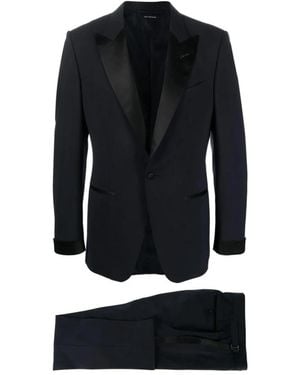 Tom Ford Single Breasted Suits - Black