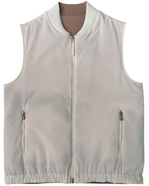 Gran Sasso Jassen ,Wit ,Katoen 78290 Reversible Vest - Grijs