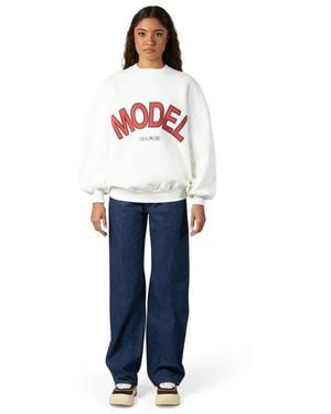 Philippe Model Sudadera Blanca Oversize Para Mujer, Mujer, Talla - Azul
