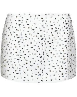 John Richmond Korte Rok Met Strass Applicaties - Wit
