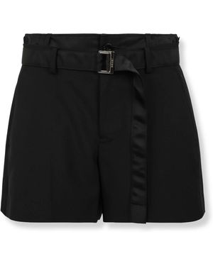 Sacai Korte Broeken ,Zwart ,Nylon Nylon Twill Shorts
