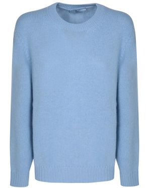 Prada Wollen Trui Met Ronde Hals Van Kasjmier - Blauw