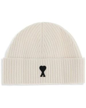 Ami Paris Beanies - White