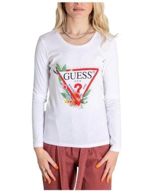 Guess Long Sleeve Tops - White