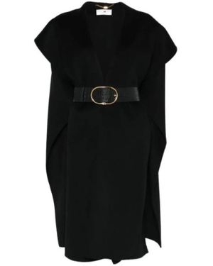 Elisabetta Franchi Belted Coats - Black