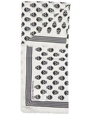 McQueen Accessoires ,Wit ,Wol Skull Scarf