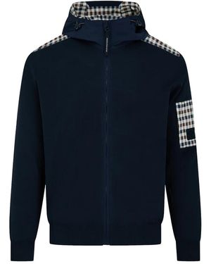 Aquascutum Jassen ,Blauw ,Katoen Active Lamina Pocket Fz Hoodie