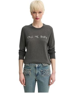 Zadig & Voltaire Bestickter Kaschmirpullover - Grau