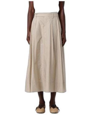 Brunello Cucinelli Sartorial Skirt With Monili - Naturel