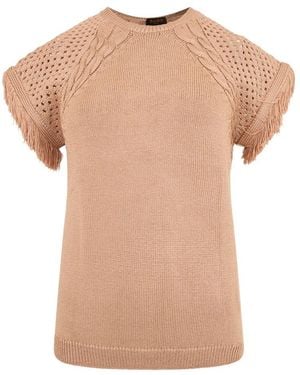 Moorer Round-Neck Knitwear - Natural