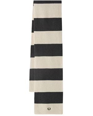 Fred Perry Gerippter Wollschal - Schwarz