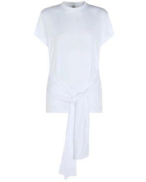 TOTEME Tops ,Wit ,Katoen Tie-Waist Jersey Top - Blauw