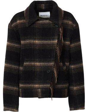 Isabel Marant Jassen ,Veelkleurig ,Wol Galeane Wollen Jas - Zwart