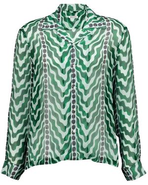Bode Overhemden ,Groen ,Serpentine Long Sleeve