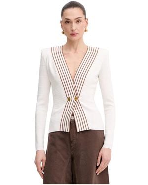 Elisabetta Franchi Truien & Vesten ,Leer Mk 78S61E2 Vestjas - Bruin