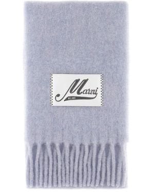 Marni Sjaal Met Franjes - Blauw