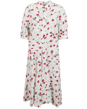 Marni Reverie Print Crepe Midi Jurk - Wit