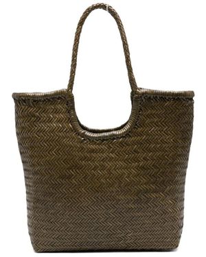 Dragon Diffusion Tassen ,Groen ,Leer Ns Diagonal Triple Jump Handgeweven Tote Tas