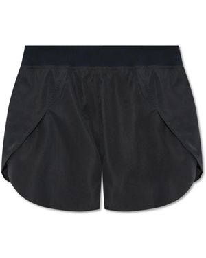 Jil Sander Korte Broeken ,Zwart ,Polyester Shorts Met Bedrukt Logo