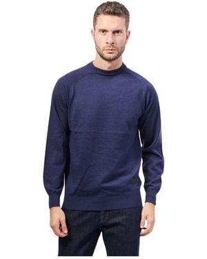 RICHMOND Blauer rundhalspullover