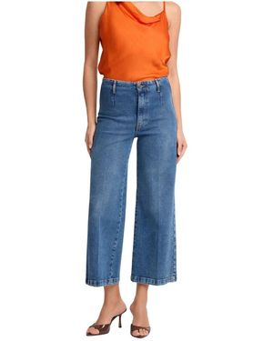 Kocca Jeans ,Blauw ,Denim Stijlvolle Rechte Broek Met Normale Pijpen