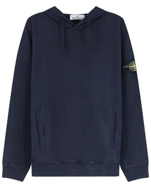Stone Island Hoodies & Sweatvesten ,Blauw ,Katoen Pullover Hoodie