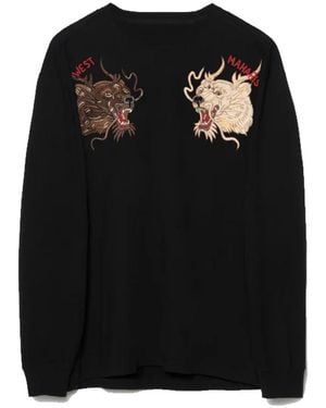 Maharishi Duality Bering Bears Embroidered Tee - Zwart
