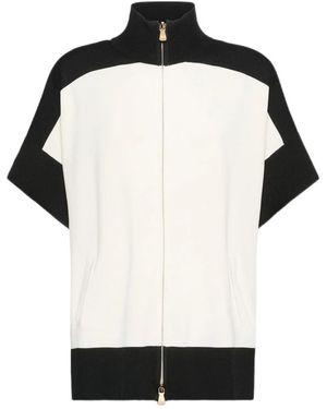 Elena Miro Kort Mouw Viscosemix Vest - Zwart