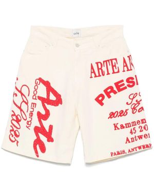 Arte' Shorts Met Voorknoopsluiting - Rood